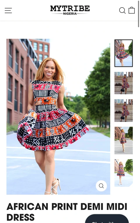 Daisi Jo — My Tribe Nigeria — African Print Demi Midi Dress tearsheet
