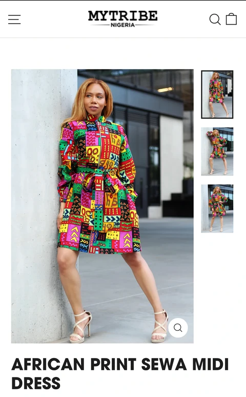 Daisi Jo — My Tribe Nigeria — African Print Sewa Midi Dress tearsheet