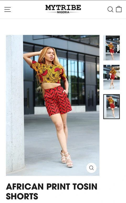 Daisi Jo — My Tribe Nigeria — African Print Tosin Shorts tearsheet